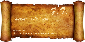 Ferber Tünde névjegykártya